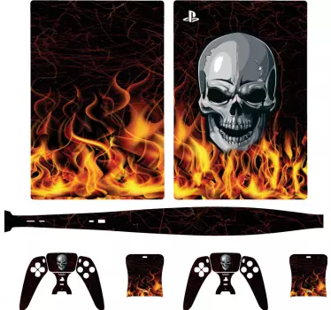 Brännande skalle playstation 5 klistermärken - Tenstickers