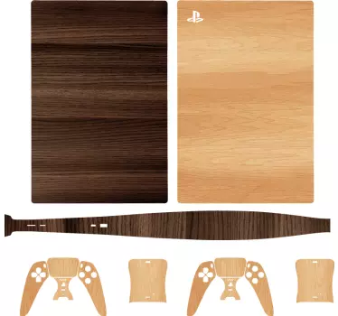 Trä textur playstation 5 dekal - Tenstickers