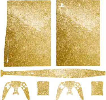 Lysande guldskinn playstation 5 dekal - Tenstickers