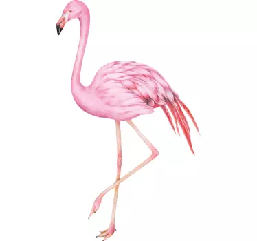 Rosa flamingo vattenfärg dekal - Tenstickers