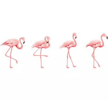 Rosa flamingo fågel set fönster dekal - Tenstickers