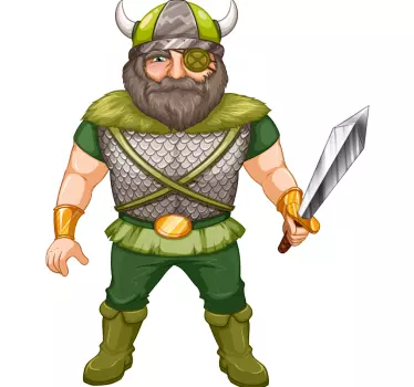 Viking hjälm med horn karaktär vägg klistermärke - Tenstickers