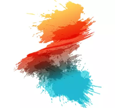 Dekorativ klistermärke färgglad splashdesign - Tenstickers