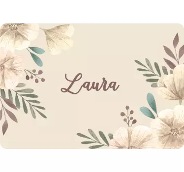 Vackra blommande blommor med namn laptop dekal - Tenstickers