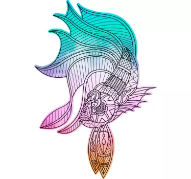 Betta fisk mandala stil fisk dekal - Tenstickers