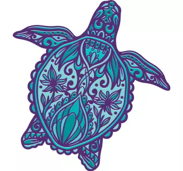 Turle dekorativ i mandala stil djur vägg inredning - Tenstickers