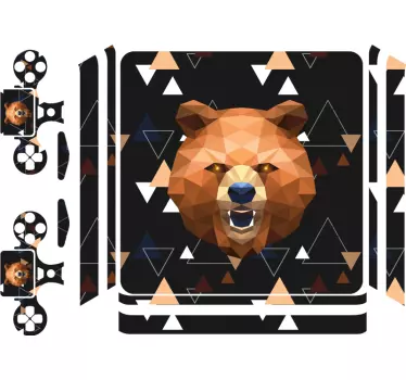 Ps4 geometriska björn playstation 4 klistermärken - Tenstickers