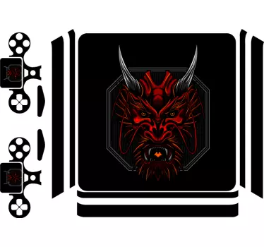 Flammande drake playstation 4 klistermärken - Tenstickers