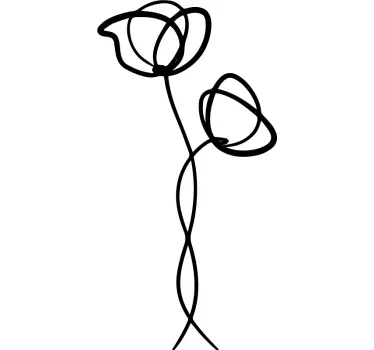 Minimalistisk vallmo blomma väggdekor - Tenstickers