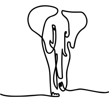 Minimalistisk elefantkontur fisk klistermärke - Tenstickers