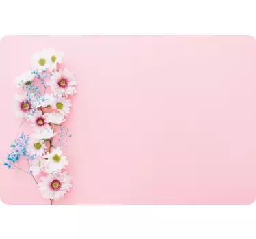 Blommor på rosa bakgrund laptop klistermärke - Tenstickers
