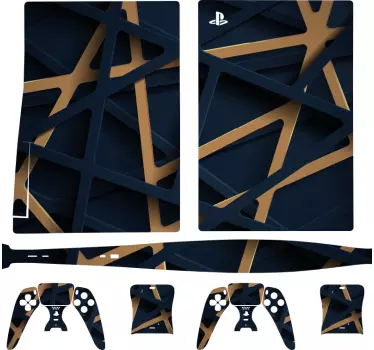 Abstrakta linjer genom varandra playstation 5 klistermärke - Tenstickers