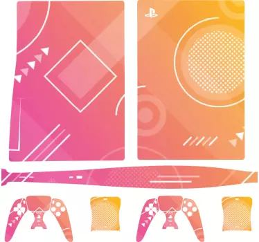 Spela symboler i flera färger playstation 5 dekal - Tenstickers