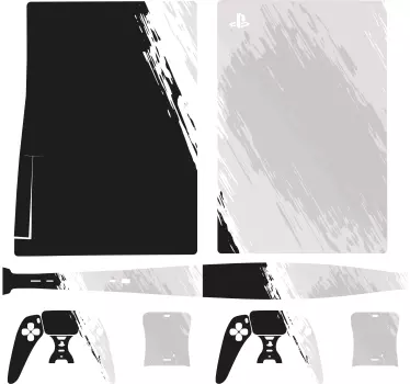 Svart och vitt backrgound playstation 5 dekal - Tenstickers