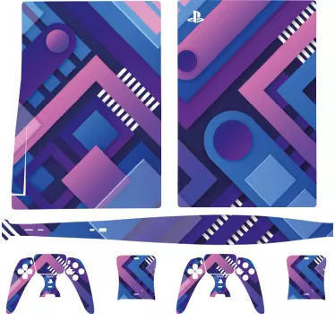Vibrerande geometriska former ps5 klistermärke - Tenstickers