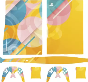 Ps5 klistermärke med djärva färgmönster - Tenstickers
