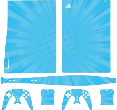 Blå hastighet komisk bakgrund playstation 5 dekal - Tenstickers