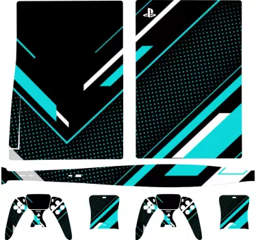 Geometrisk linje med halvton playstation 5-klistermärken - Tenstickers