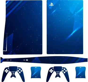 Blå kopia utrymme digital playstation 5 klistermärken - Tenstickers