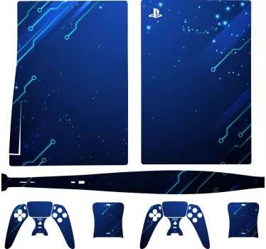 Kopiera utrymme blå kretsar playstation 5 dekal - Tenstickers