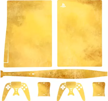 Ps5 klistermärken i borstat guldhud playstation 5 - Tenstickers