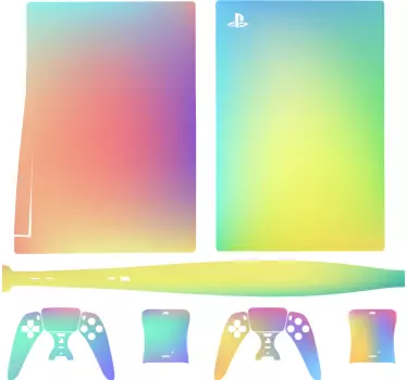 Rainbow gradient playstation 5 dekal - Tenstickers