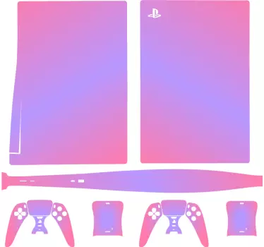 Rosa gradient playstation 5 dekal - Tenstickers