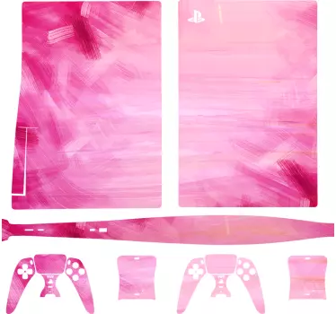 Ps5 klistermärke rosa mönstrad design - Tenstickers