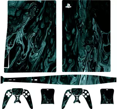 Fluid abstrakt mönster ps5 klistermärke - Tenstickers