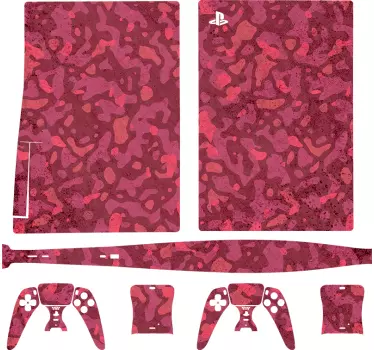 Röd street camo playstation 5 vinyl klistermärke - Tenstickers