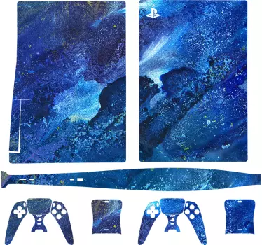 Ps5 klistermärke i kosmisk blå design - Tenstickers