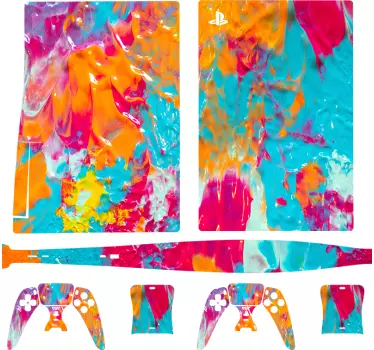 Regnbåge marmor playstation 5 klistermärken - Tenstickers