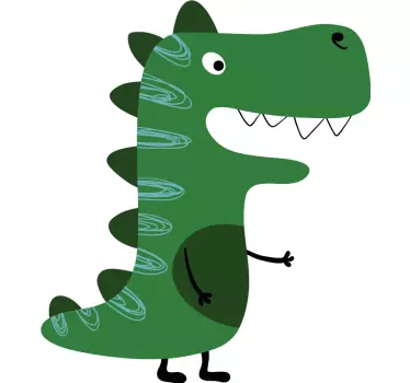 Dinosaurie grön dras vägg klistermärke - Tenstickers