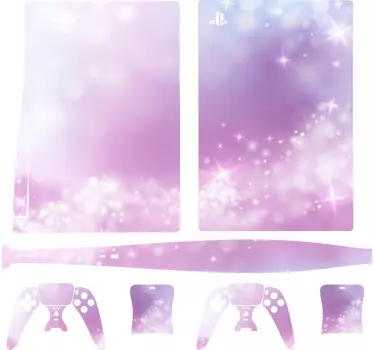 Ps5 klistermärke lila glittrande design - Tenstickers