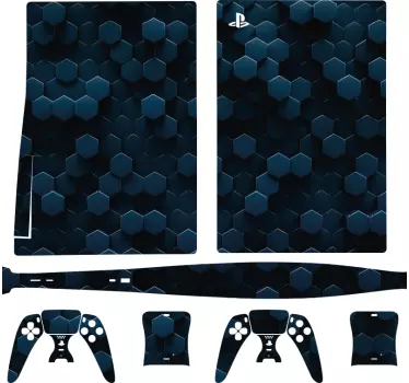 3d hexagon playstation 5 klistermärke - Tenstickers