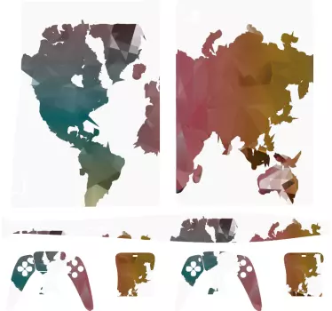 Ps5 klistermärke global karta konst - Tenstickers