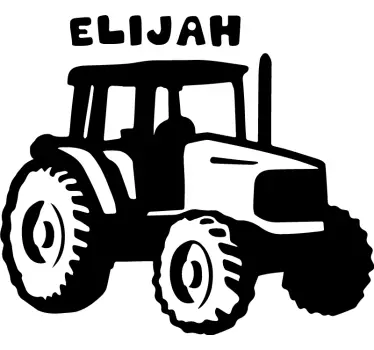 Silhuett modern traktor med namn leksak dekal - Tenstickers