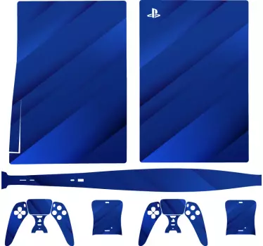 Blå bakgrund med linjer playstation 5 klistermärken - Tenstickers
