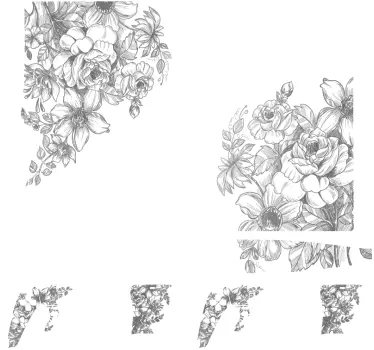 Vit bakgrund med blommor playstation 5 klistermärke - Tenstickers