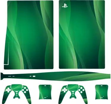 Ps5 klistermärke snygg grön mönster - Tenstickers