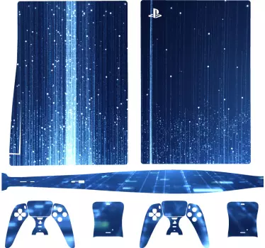 Blå abstrakt teknik playstation 5 dekal - Tenstickers
