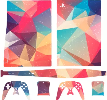 Ps5 klistermärke livliga geometriska kompositioner - Tenstickers