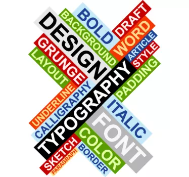 Typografi begrepp textvägg klistermärke - Tenstickers