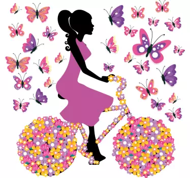Cykling fjärilar fjäril väggdekal - Tenstickers