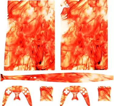 Real fire playstation 5 vinyl skin sticker - Tenstickers