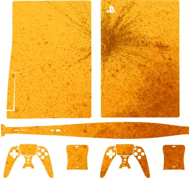 Ps5 klistermärke med texturerad gyllene panel - Tenstickers