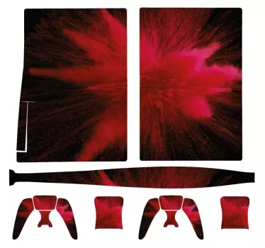 Röd explosion playstation 5 dekal - Tenstickers