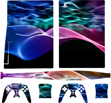 Abstrakt vågor playstation 5 dekal - Tenstickers
