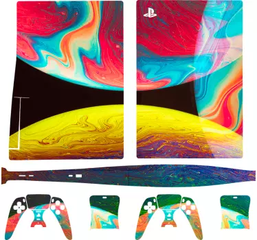 Abstrakta mångfärgade playstation 5-klistermärken - Tenstickers
