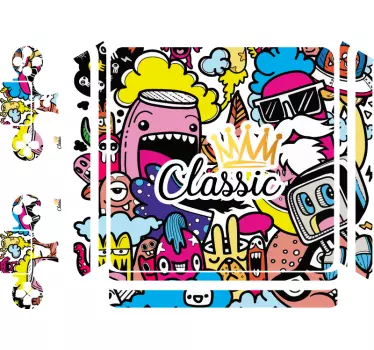 Klassiska graffiti design playstation 4 klistermärken - Tenstickers